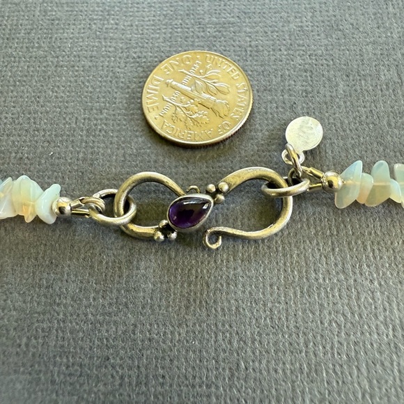 NWT Opal Amethyst Holly Blue Gemstone Statement Necklace and Earring Set Gift - Picture 5 of 11